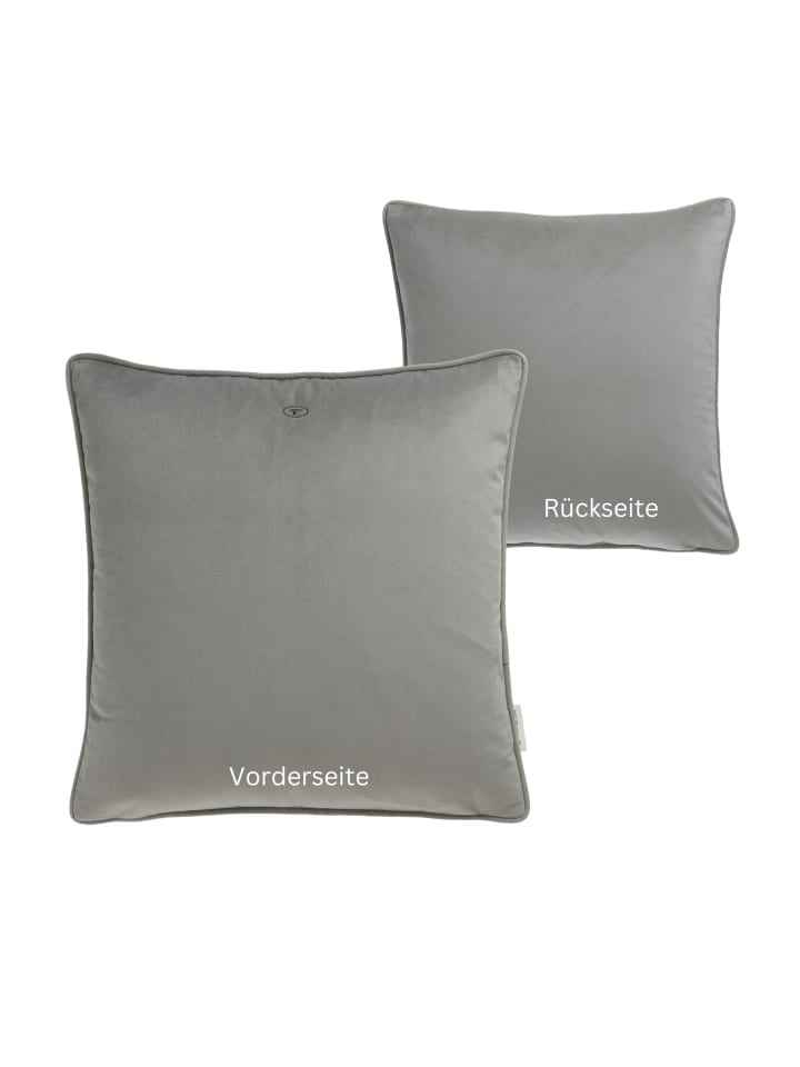 Tom Tailor TT Kissenhülle 2er Set VelvetSignature 45 x 45 cm in Grau günstig kaufen 45 x 45 cm