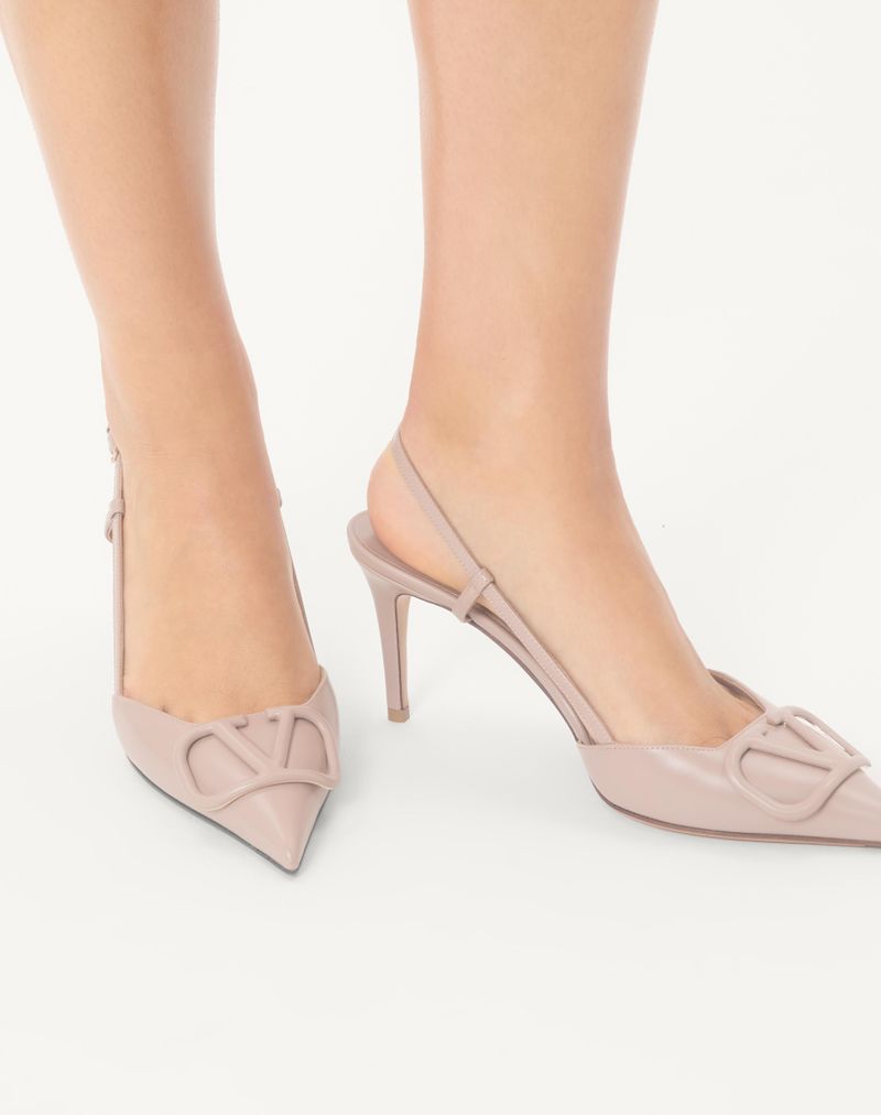 VLogo Signature Slingback Decote em pele de bezerro 80 mm