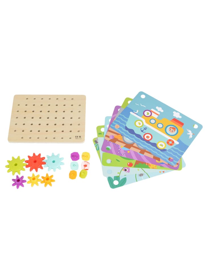 Tooky Toy Holzspiel TK352 Zahnräderspiel in bunt günstig kaufen onesize
