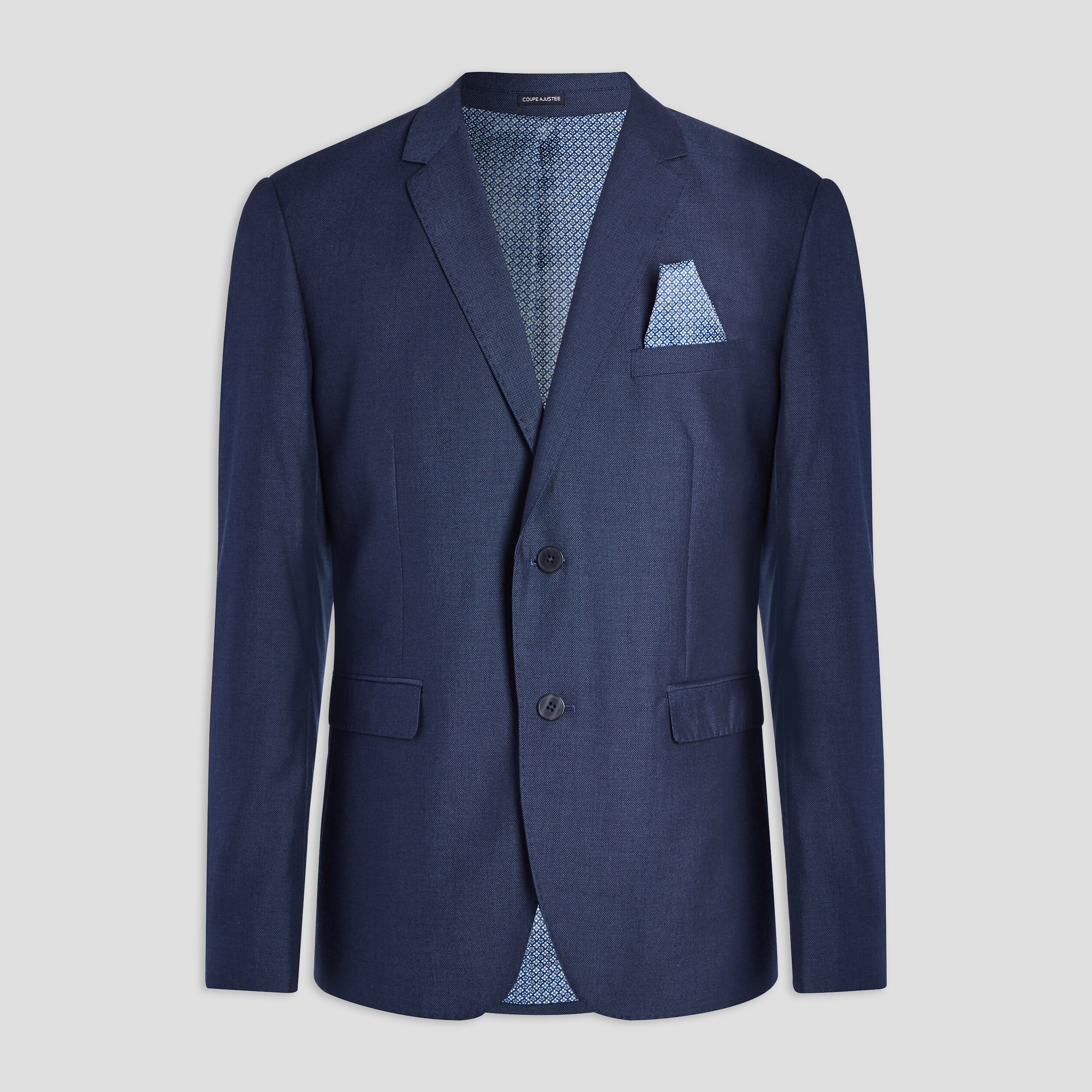 Veste ajustée boutonnée bleu homme | La Halle