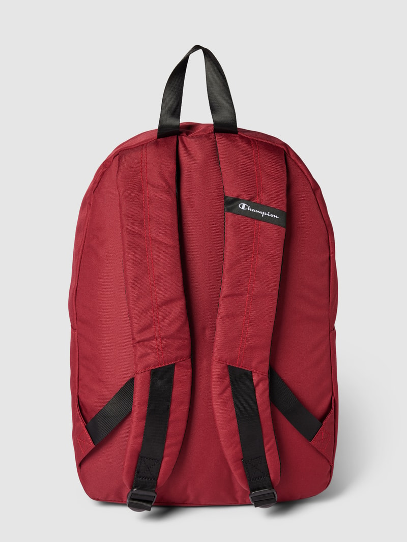 Rucksack mit Label-Details in dunkelrot