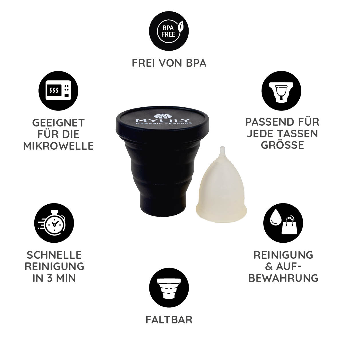 Menstruationstassen Case Schwarz