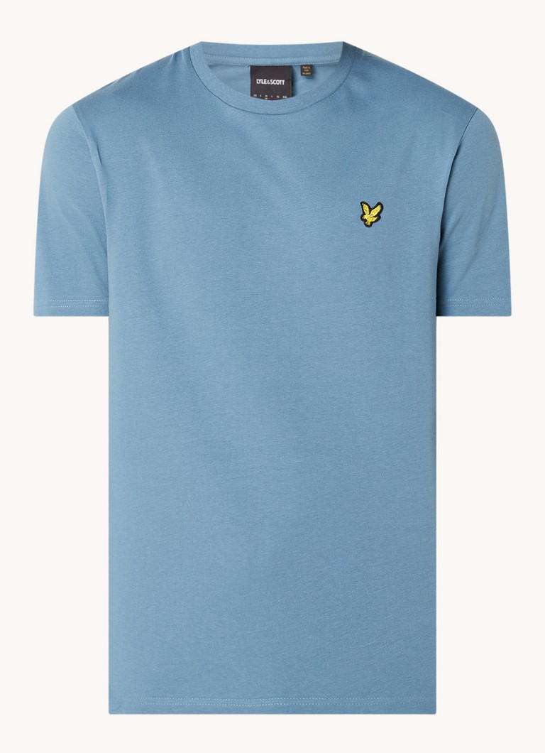 Tricou cu guler rotund Lyle & Scott și aplicație cu logo