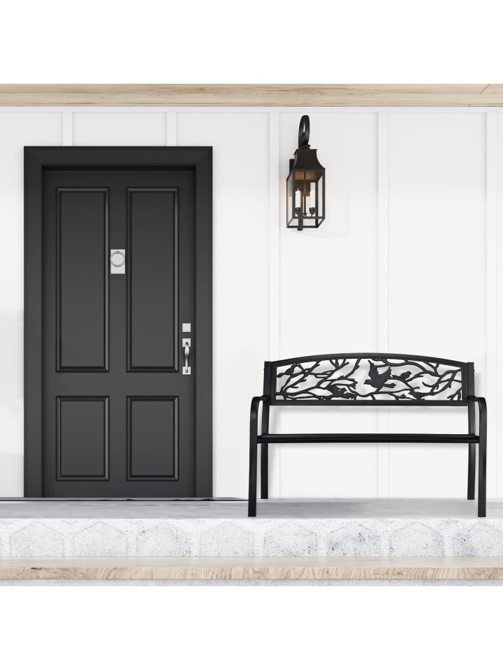 relaxdays Gartenbank 2 Sitzer in Schwarz günstig kaufen onesize