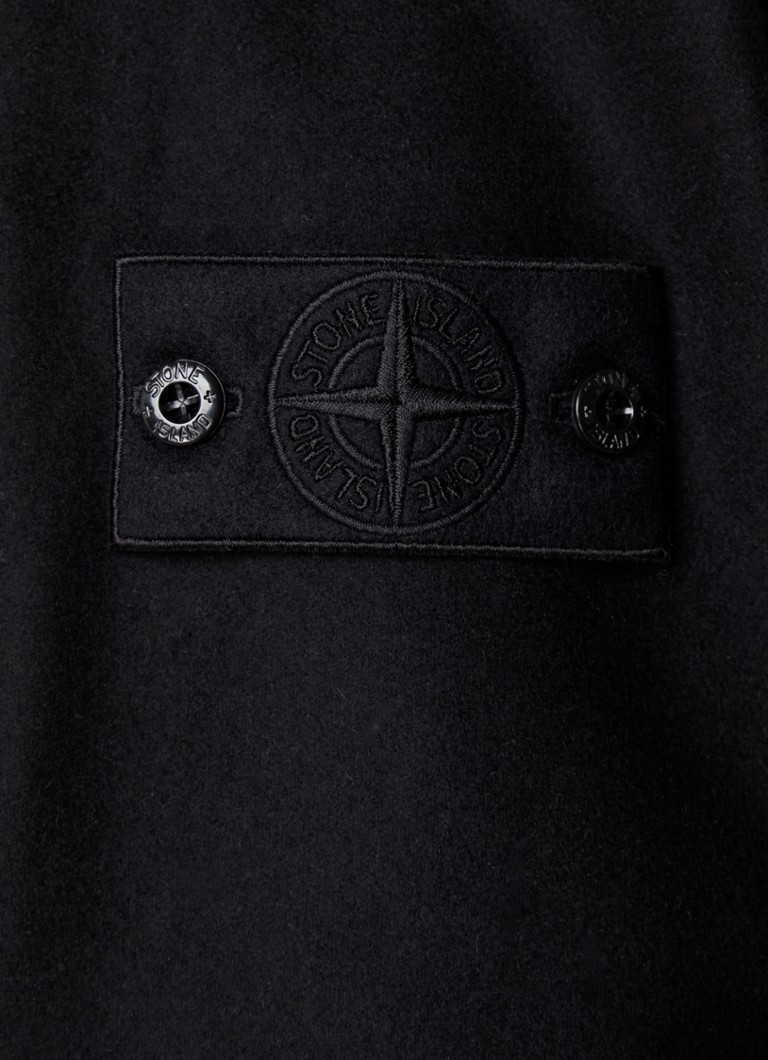 Μπλούζα Stone Island 120F4 Ghost από μείγμα παρθένου μαλλιού σε κανονική γραμμή με τσέπες στο στήθος