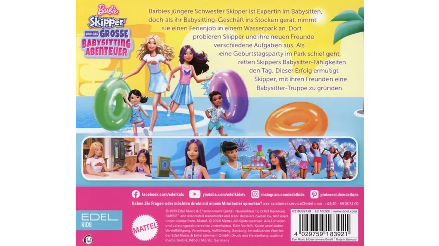 Babysitting Abenteuer-Hörspiel zum Film Barbie&Skipper
