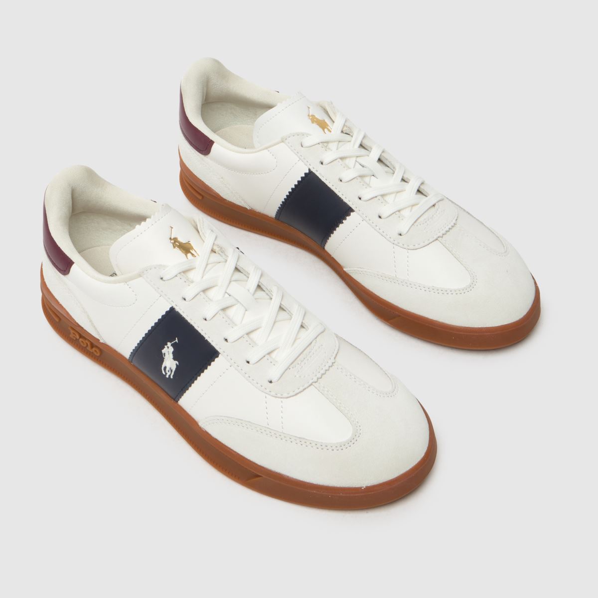 Polo Ralph Lauren – Vita och marinblå Heritage Aera-sneakers