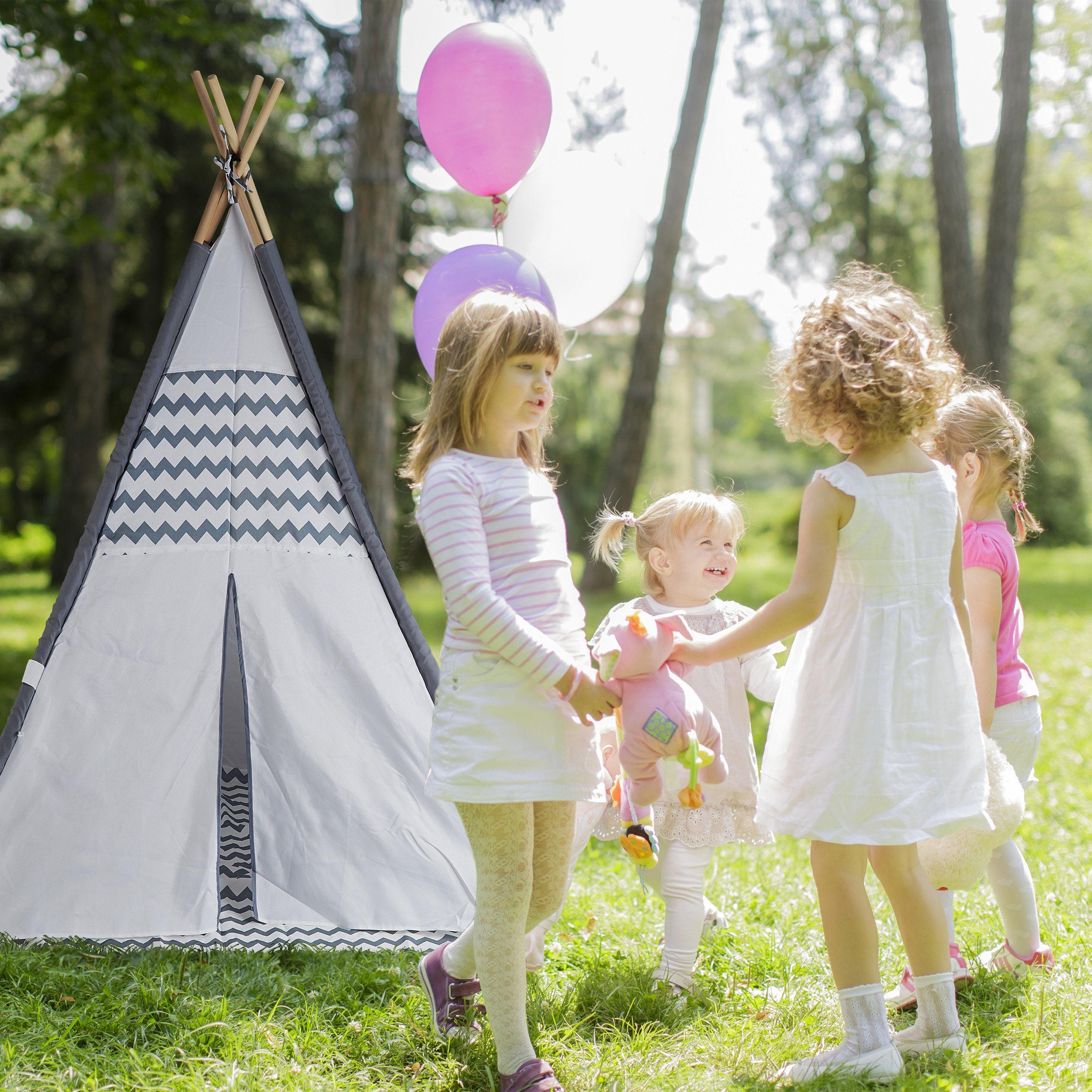 relaxdays Tipi-Zelt Tipi Zelt für Kinder