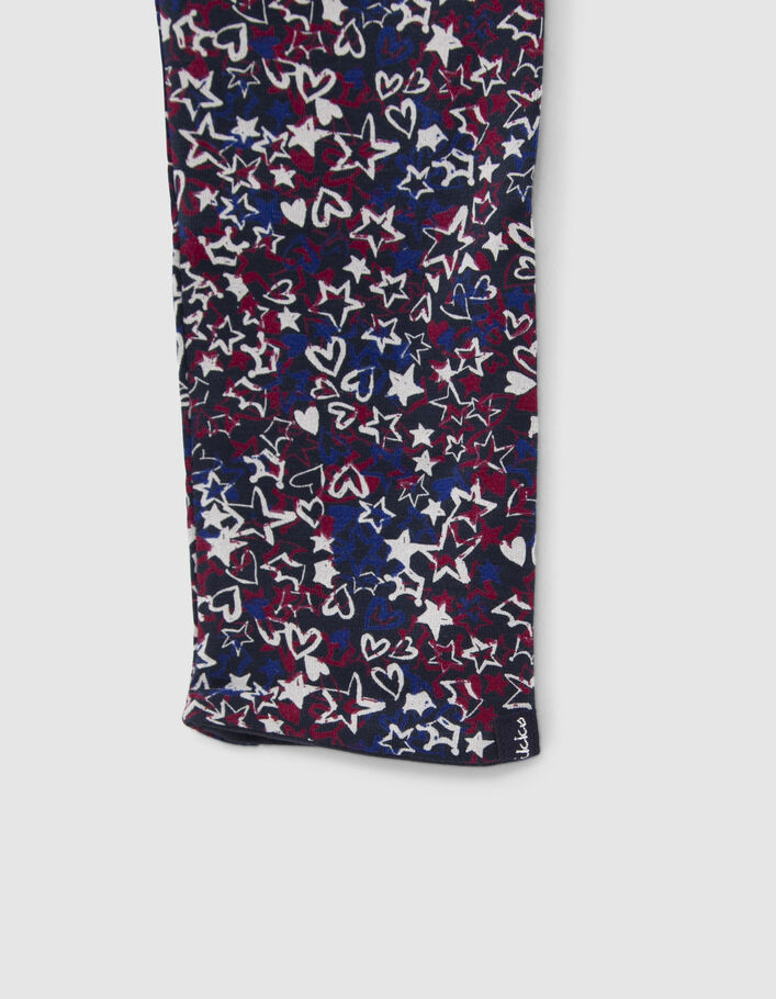 Leggings réversible imprimé étoiles et marine fille