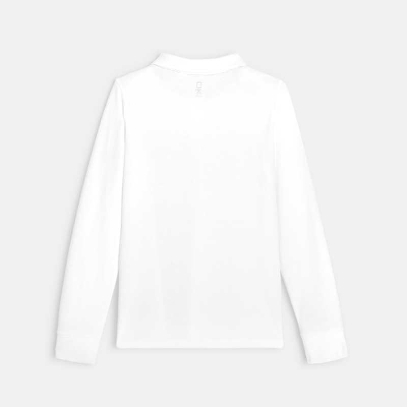 Polo manches longues blanc garçon