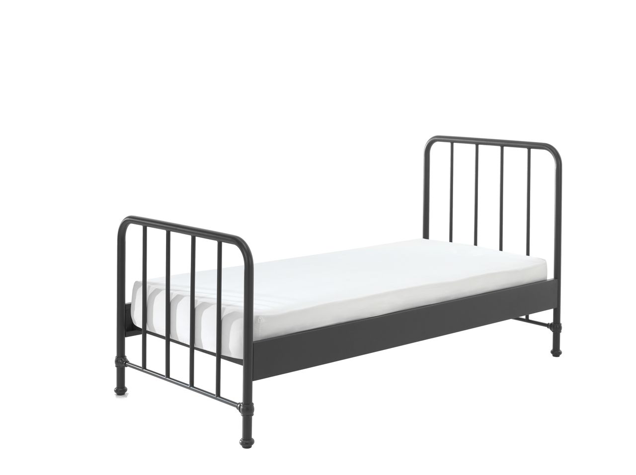 VIPACK BRONXX Metallbett im coolen Look Schwarz matt, Liegefläche 90 x 200 cm