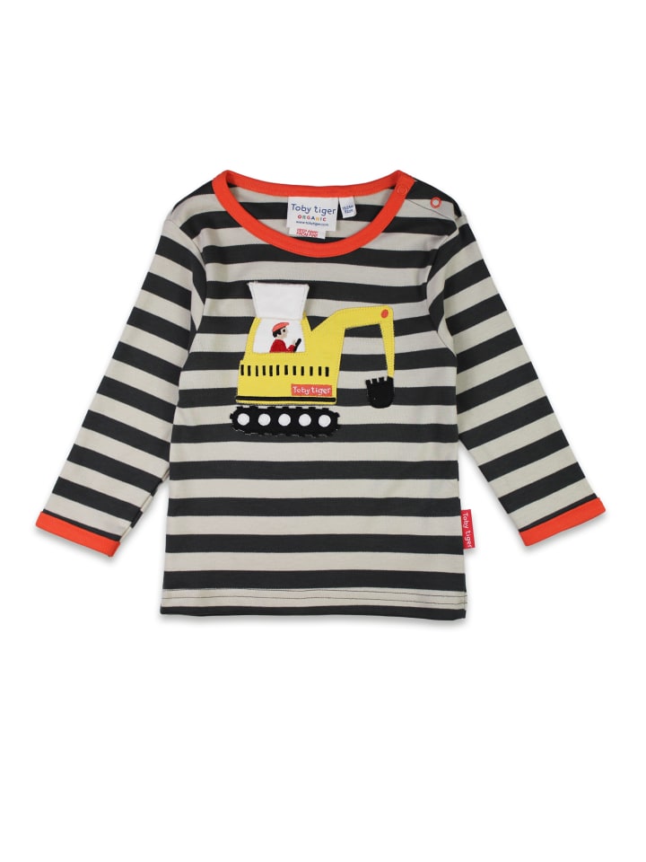 Toby Tiger Langarmshirt mit Bagger Applikation in grau günstig kaufen