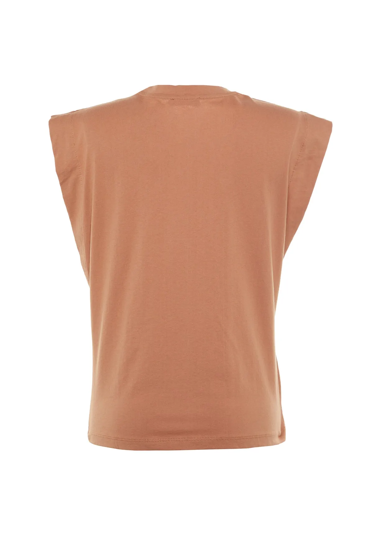 Trendyol Collection  Lachsfarbenes Basic-Strick-T-Shirt mit Rundhalsausschnitt aus 100 % Baumwollwatte TWOSS20TS0021