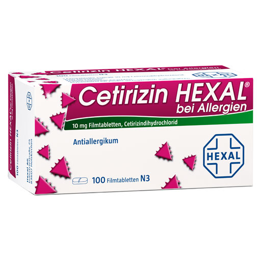 CETIRIZIN HEXAL Filmtabletten bei Allergien  100 St  Filmtabletten