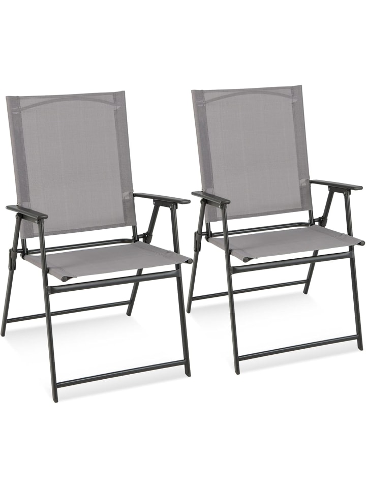 COSTWAY 2er Set Gartenstühle in Grau günstig kaufen onesize