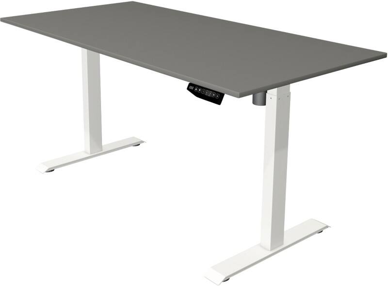 Kerkmann Move 1 Rechteckig Elektronisch Höhenverstellbarer Sitz-Stehschreibtisch Melamin, Stahl Graphit, Weiß 1600 x 800 x 1230 mm
