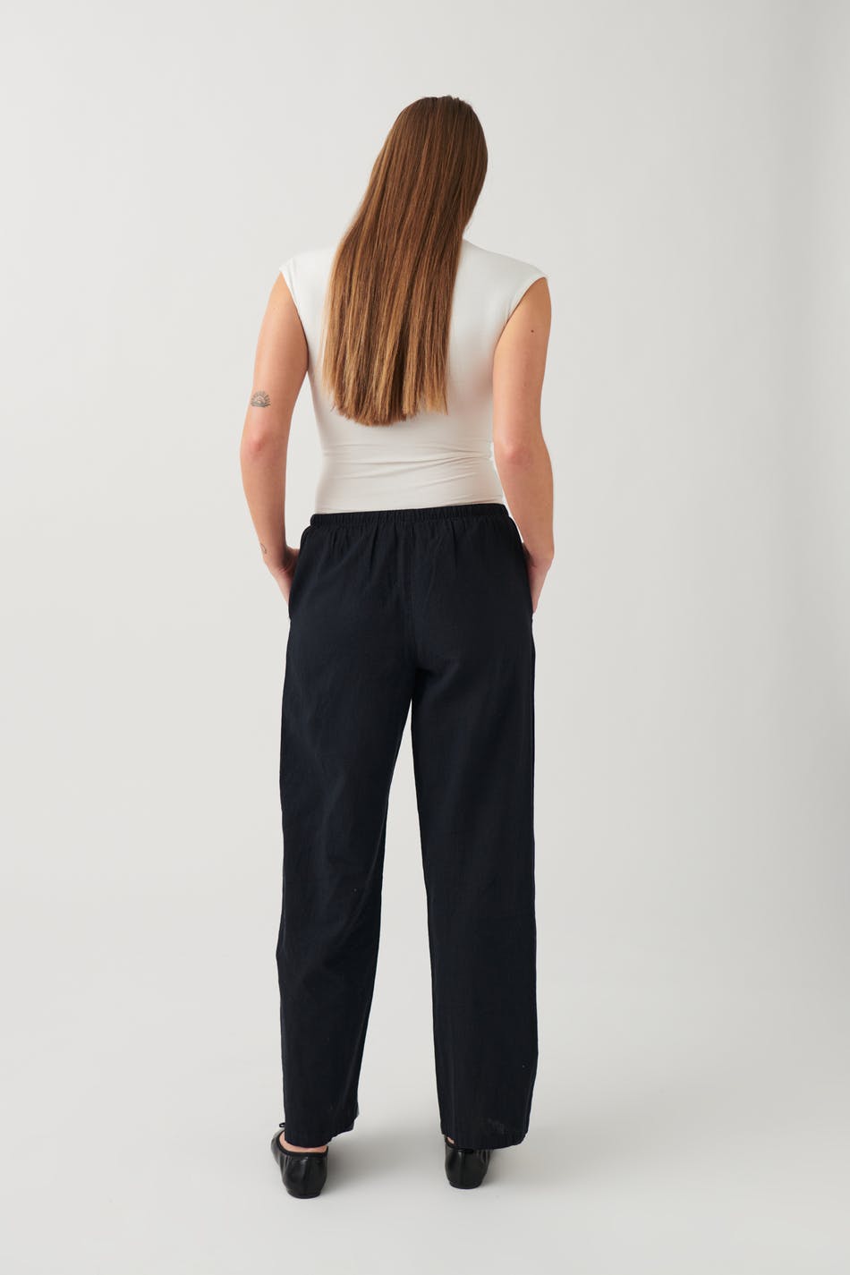 Linen blend trousers