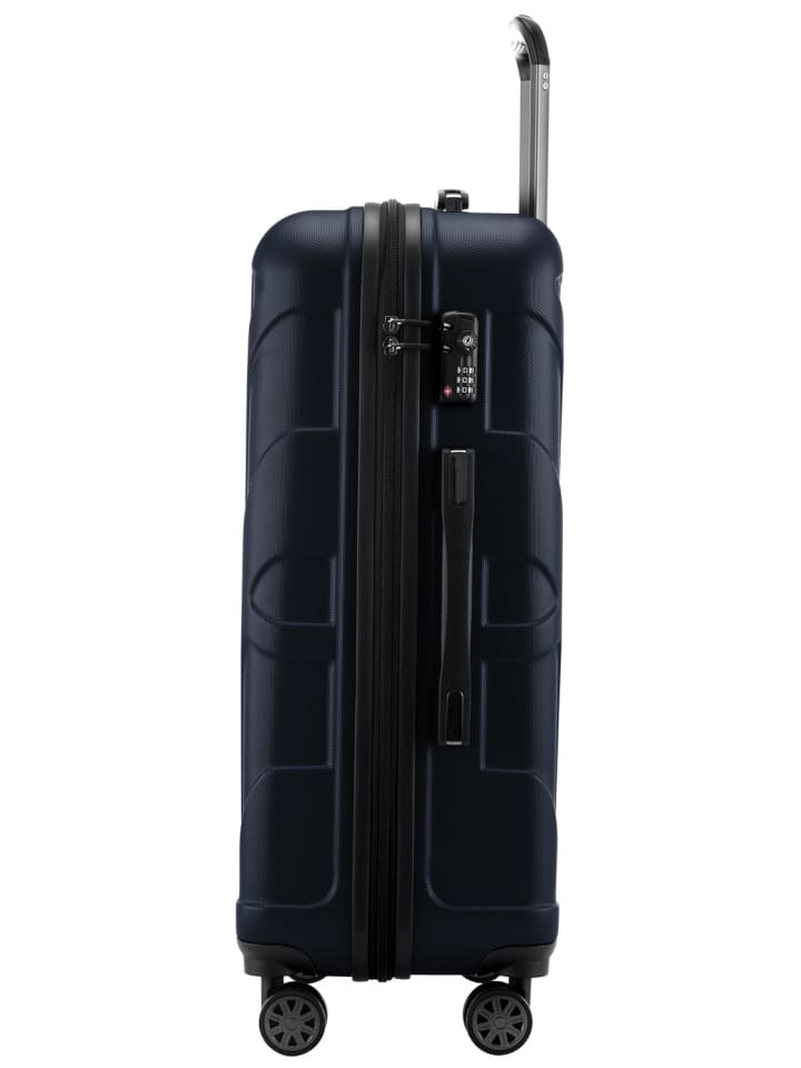 suitline mittelgroßer Hartschalen-Koffer Check-In Reisekoffer TSA 68L in Dunkelblau günstig kaufen M