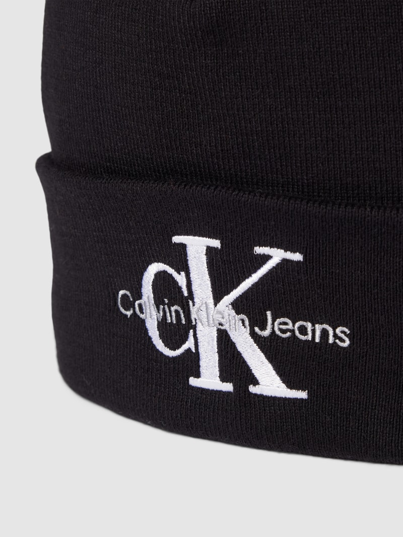 Beanie aus reiner Baumwolle Modell 'EMBRO' in black