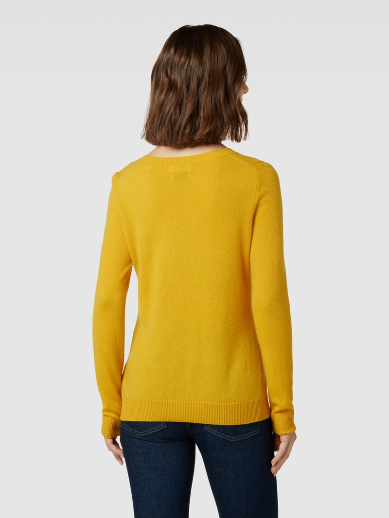 Strickpullover aus Kaschmir mit V-Ausschnitt in messing