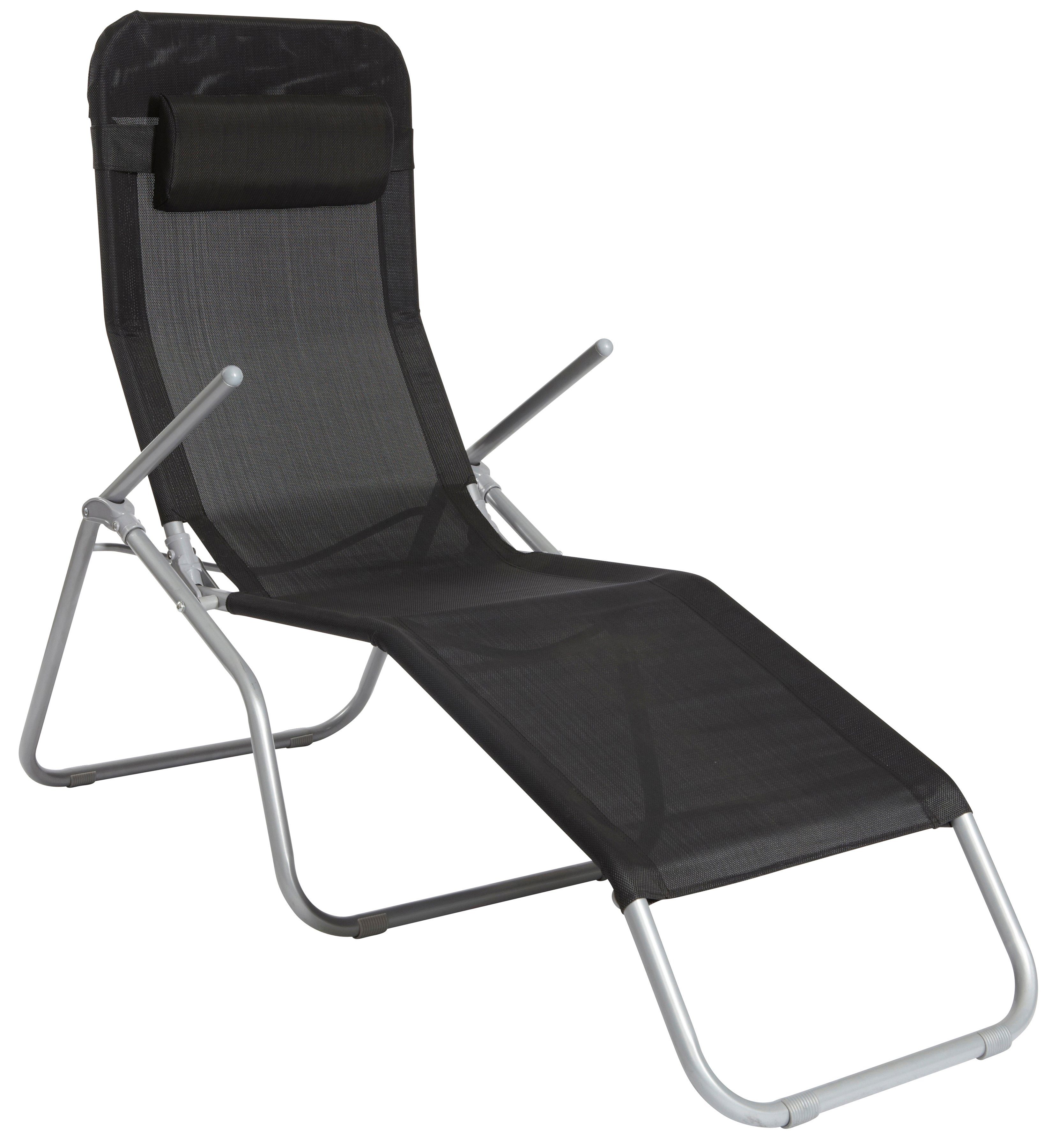 MERXX Gartenliege XXL, Stahl/Textil, inkl. Kopfkissen