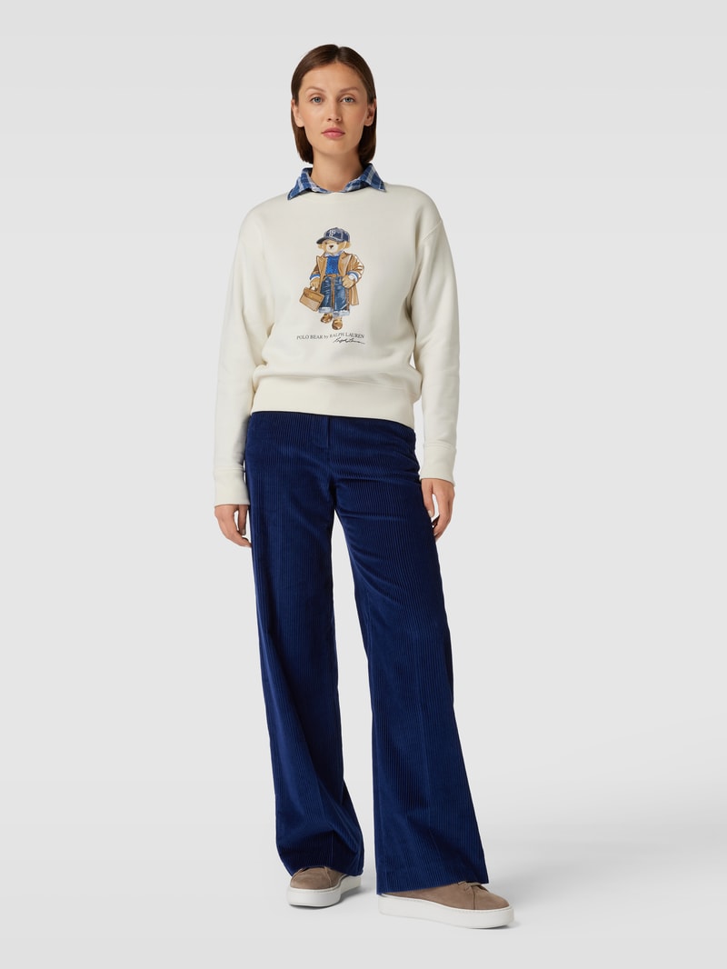 Sweatshirt mit Motiv-Print in offwhite