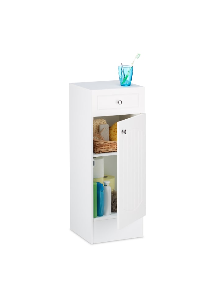 relaxdays Badschrank in Weiß - (B)30,5 x (H)80 x (T)30,5 cm günstig kaufen onesize