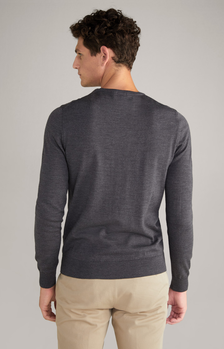 Merinowoll-Pullover Damien in Anthrazit