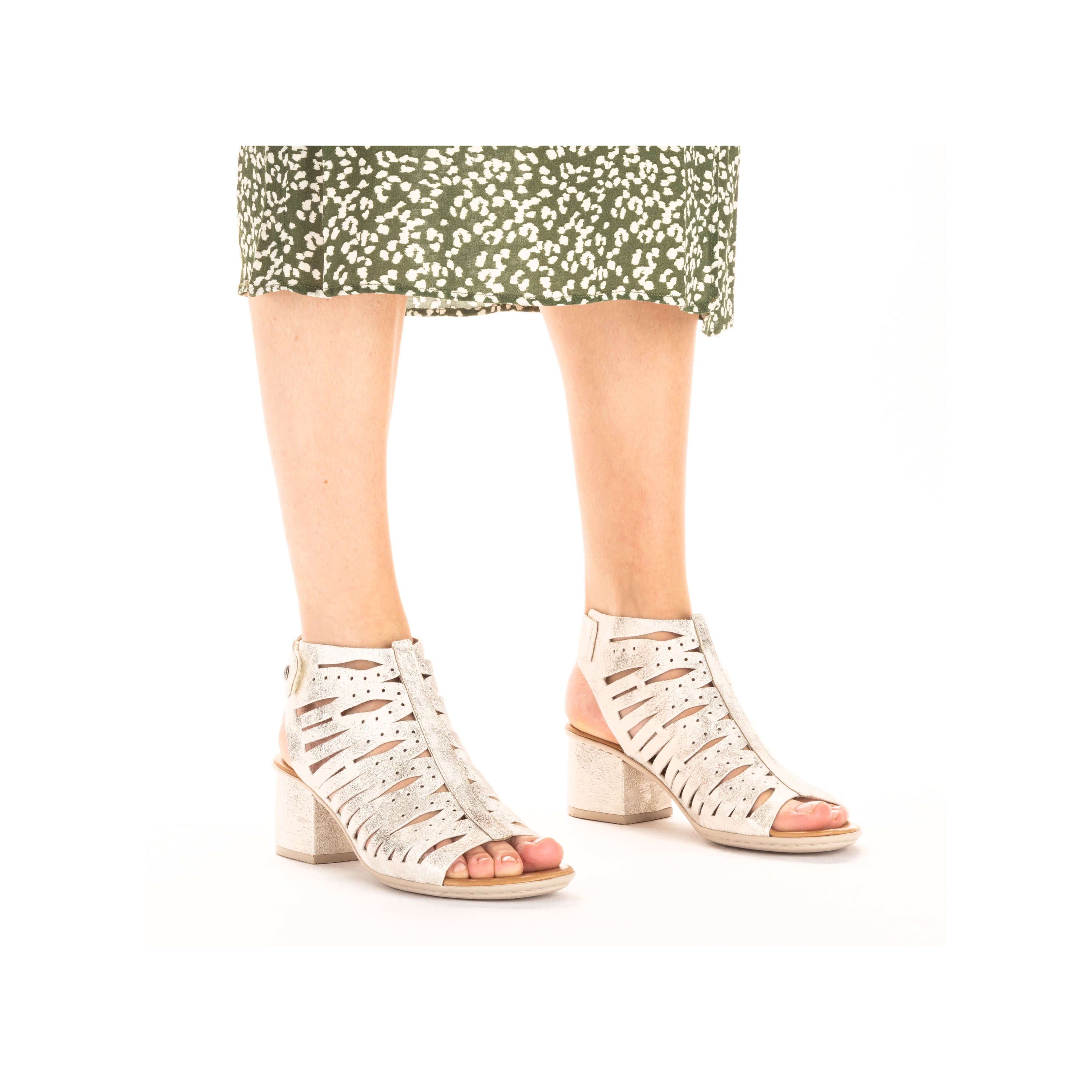 Rieker Damen Riemchensandaletten silber-metallic