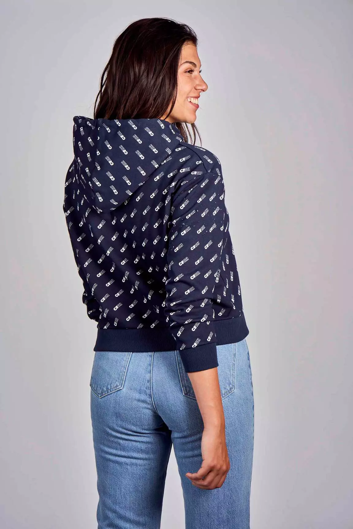 Cemi Sweat Capuche Femme couleur bleu
