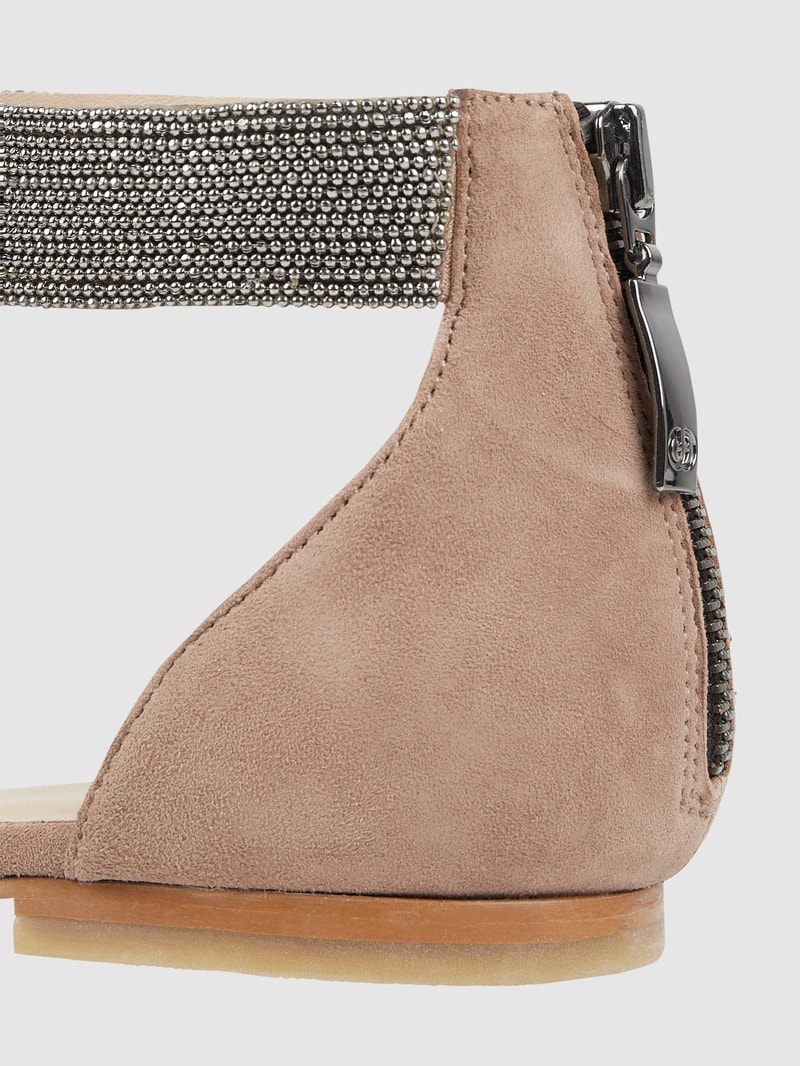 Sandalen aus Leder in taupe
