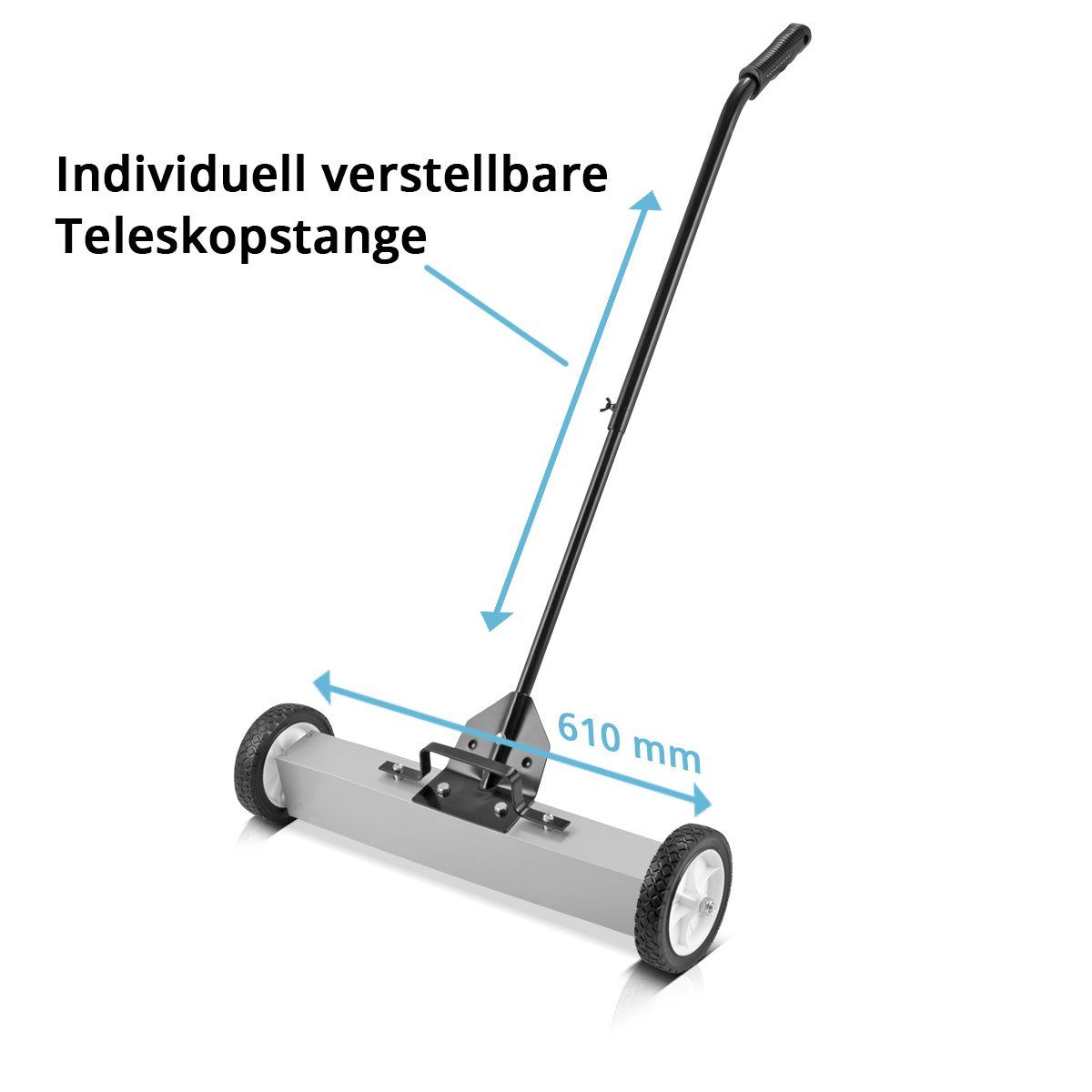 STAHLWERK Handkehrmaschine Magnet-Bodenkehrer MBK-24 ST mit 610 mm Breite, 61 cm Arbeitsbreite, (Packung, 1-St)