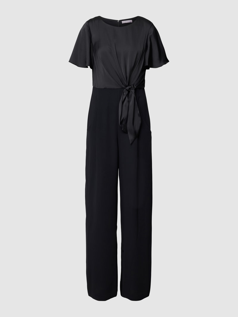 Jumpsuit mit Schleifen-Detail in schwarz