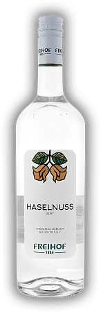 Freihof Haselnuss Geist 1,0 Liter Freihof Haselnuss Geist 1,0 Liter Eine Besonderheit - Geist aus frisch gerösteten Haselnüssen. 1	 Liter - Vol 38%