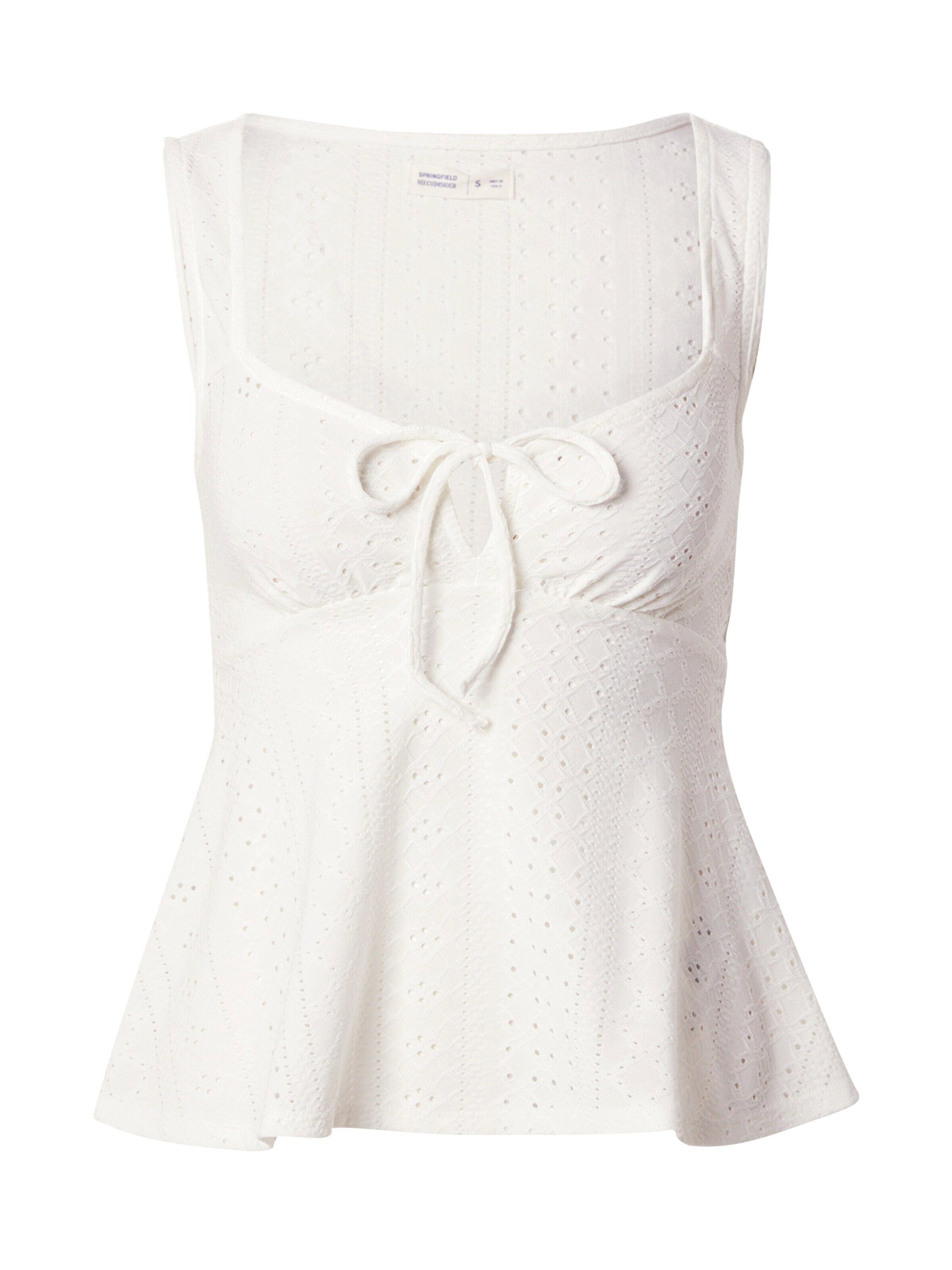 Springfield Funktionsbluse (1-tlg) Lochmuster, Stickerei, Drapiert/gerafft