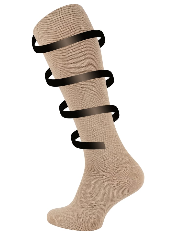 Cotton Prime® Stütz- und Reisekniestrümpfe mit Kompressionseffekt in beige günstig kaufen