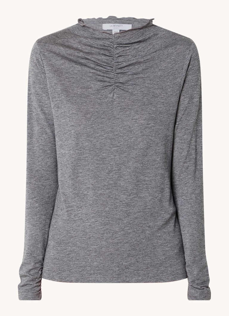 LKBennett Laurie top in wool blend with pleat detail