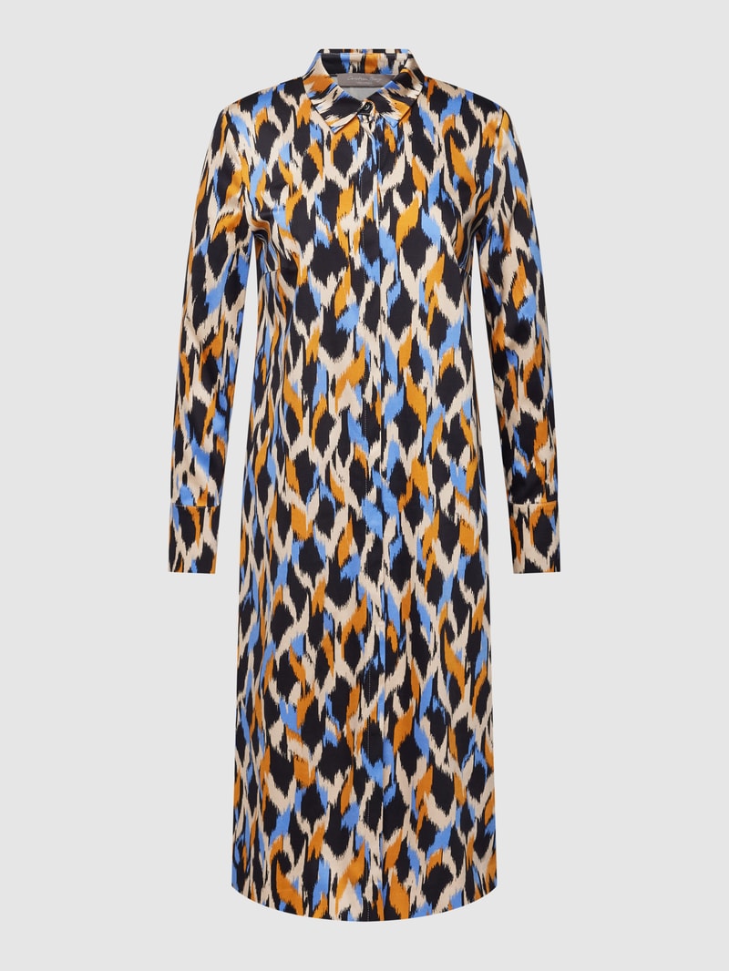 Blusenkleid mit Allover-Muster in marineblau