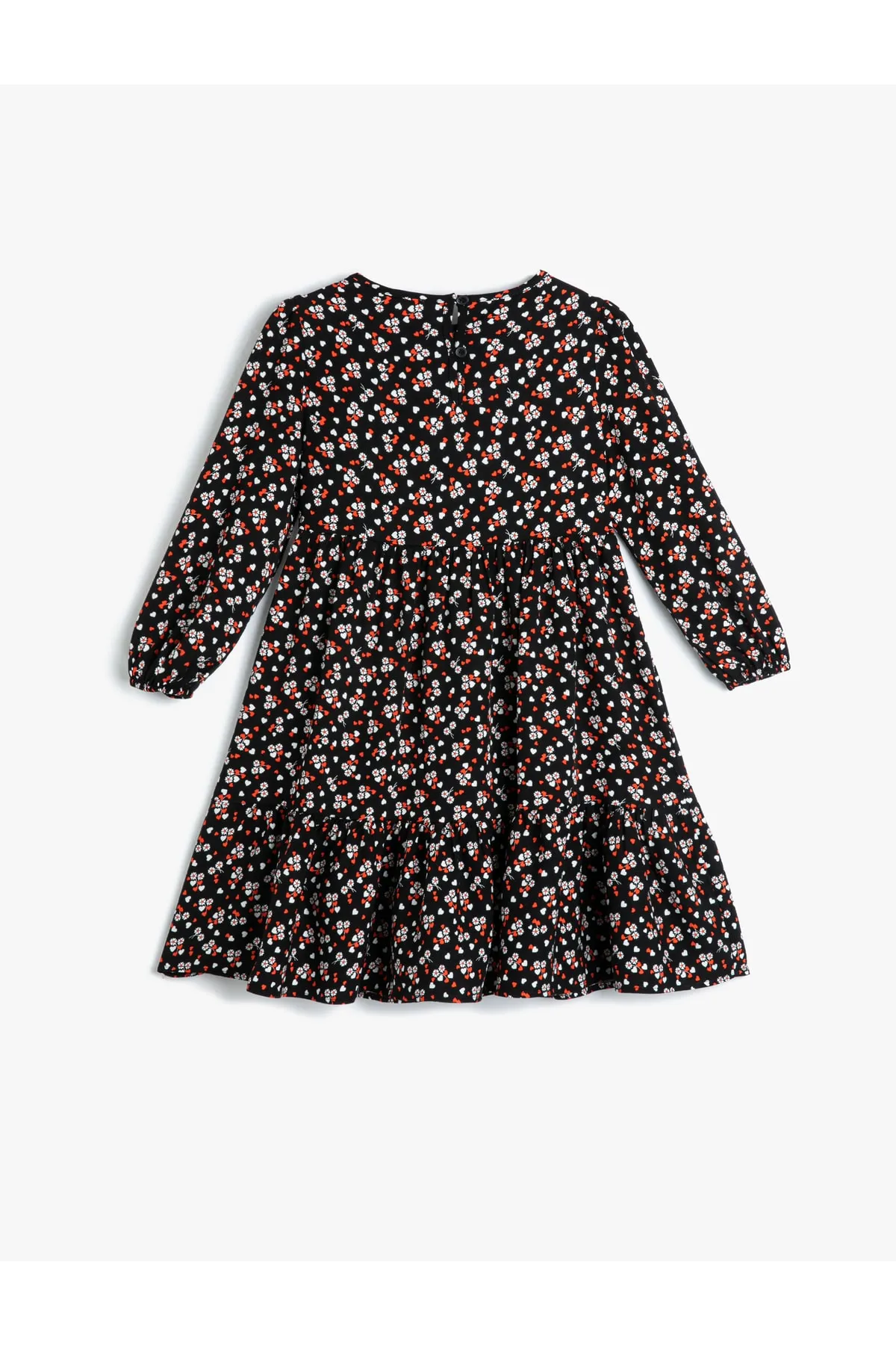 Koton  Kleid mit Blumenmuster, langen Ärmeln, Rundhalsausschnitt und elastischen Bündchen