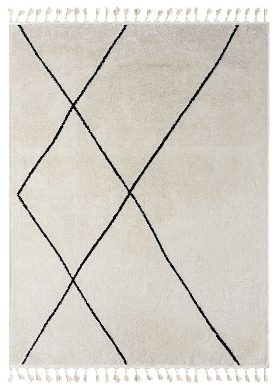 MyFlair Teppich Moroccan Hideaway, 240 cm x 190 cm, Farbe weiß, rechteckig, Florhöhe 19mm