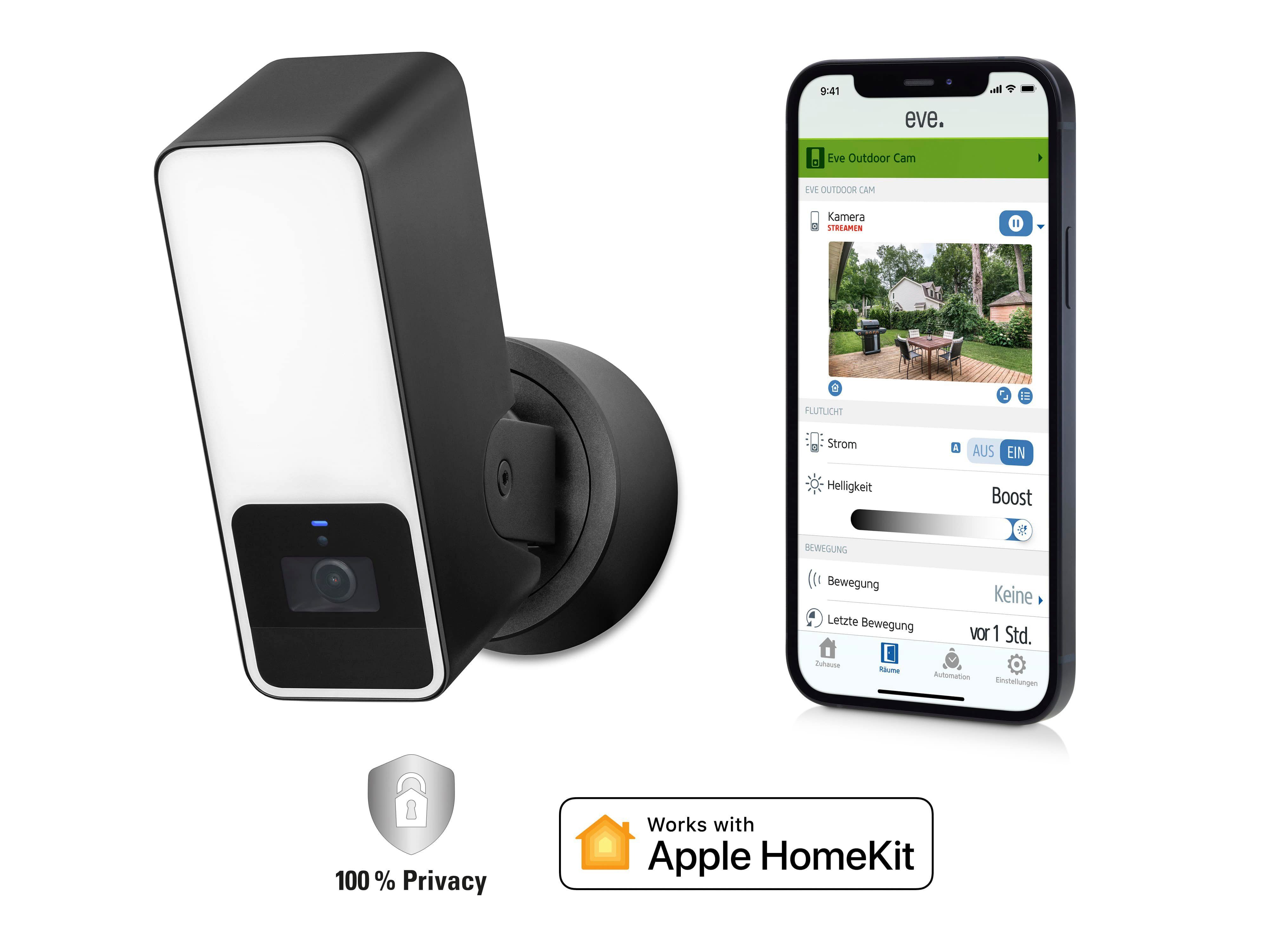 EVE Outdoor Cam (HomeKit) 2er Pack Überwachungskamera (Außenbereich, Packung, 2-tlg)