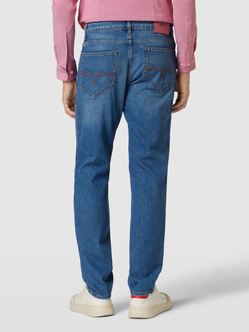Skinny Fit Jeans im 5-Pocket-Design Modell 'Mitch' in blau