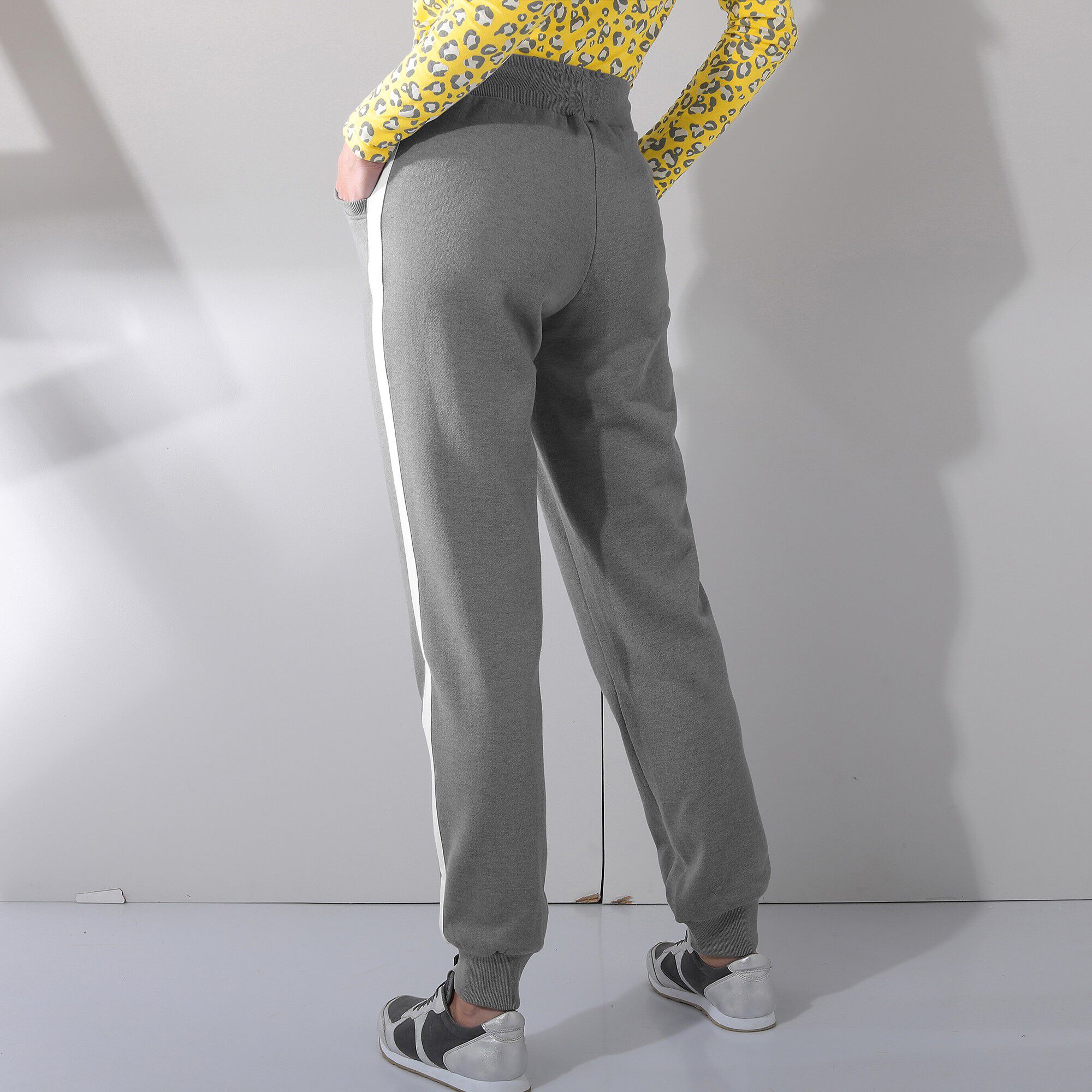 Pantalon jogging molleton bicolore