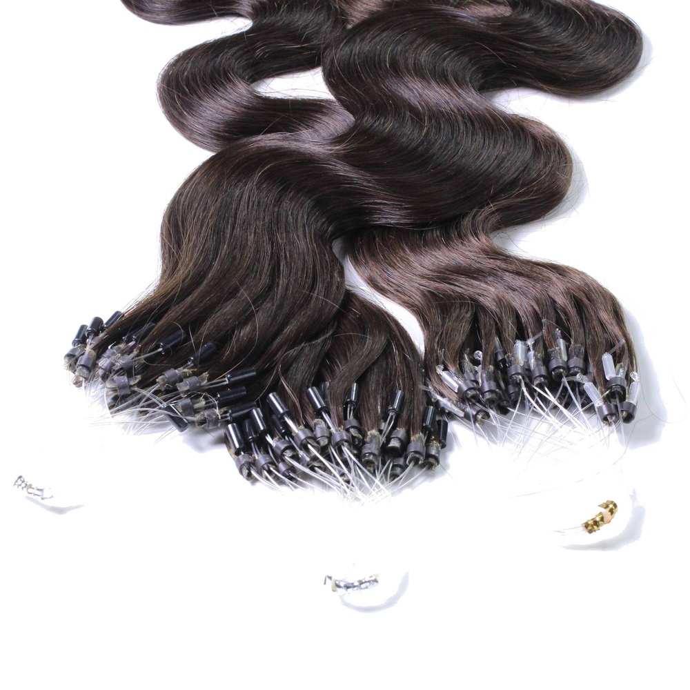 hair2heart Extensions à froid cheveux naturels #2 Marron foncé 1g extensions