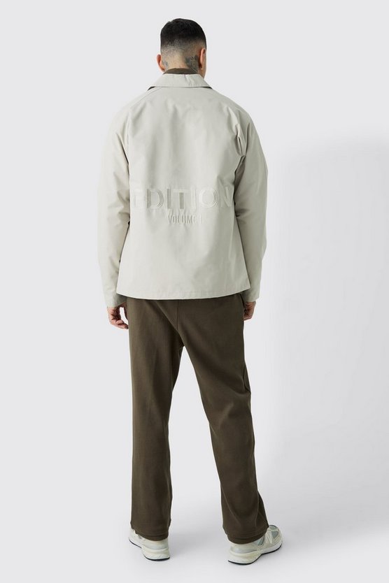 Tall bestickte Twill-Jacke