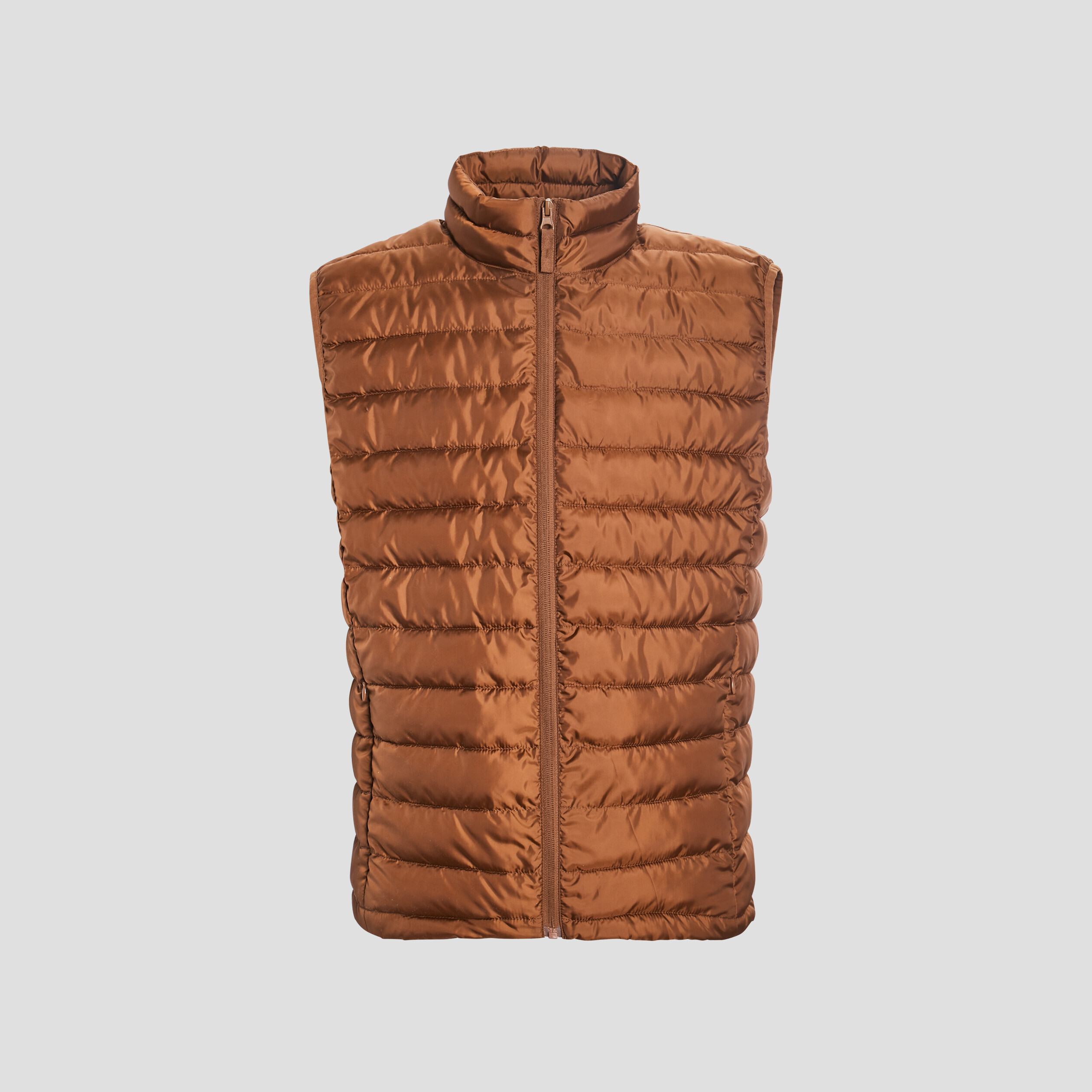 Doudoune droite sans manches camel homme | La Halle