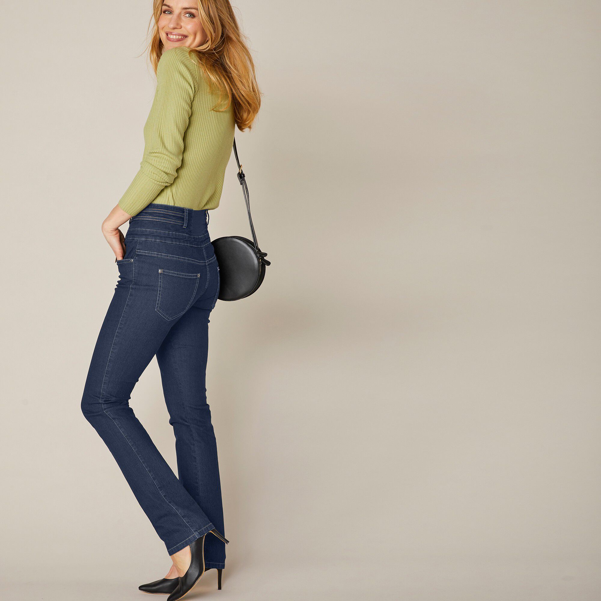 Jean droit taille haute