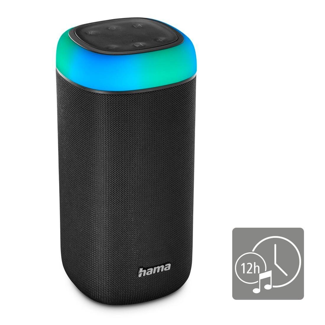 Hama Bluetooth Box Shine 2.0 LED Xtra Bass 360ᵒ Sound spritzwassergeschützt Bluetooth-Lautsprecher (Freisprechanlage,Xtra Bass,360ᵒ Sound)