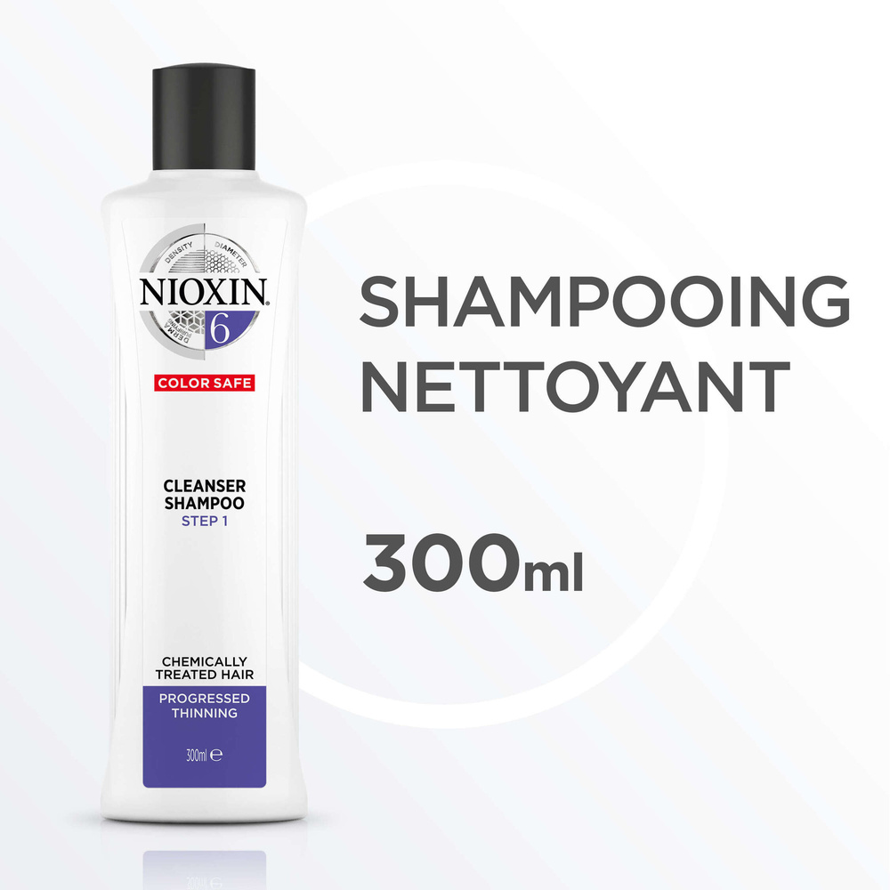 Nioxin NIOXIN System 6 Cleanser 300ml Shampoing pour cheveux très fins et traités chimiquement