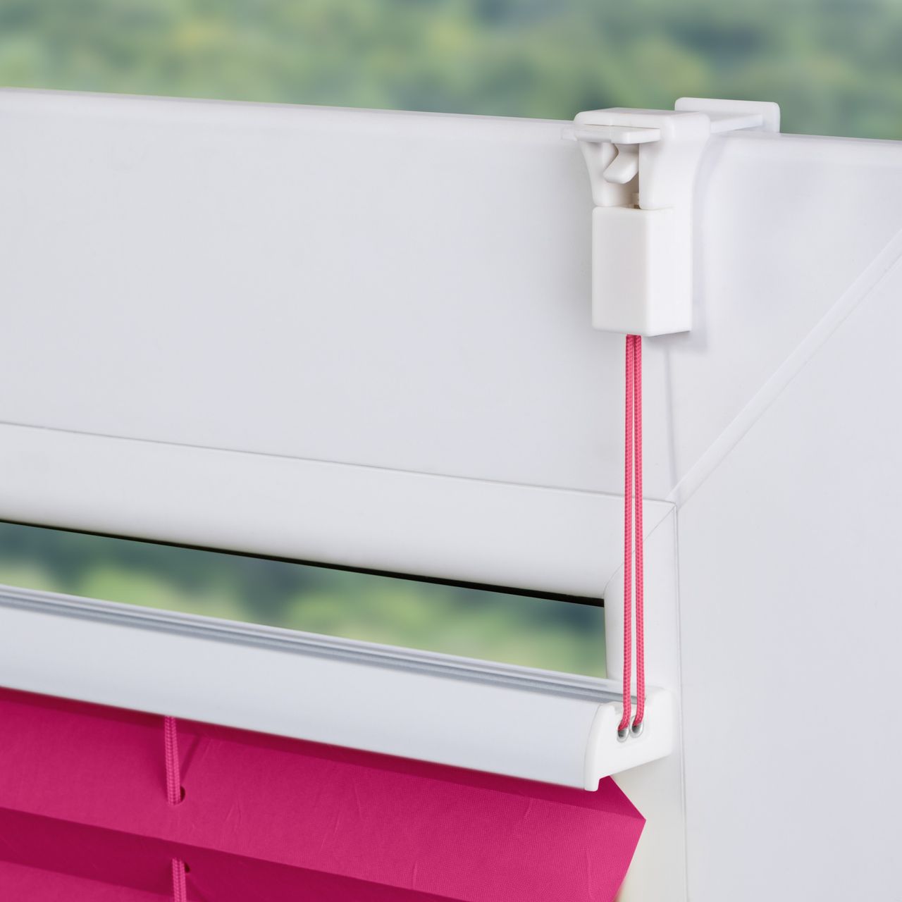 Lichtblick Plissee Klemmfix, ohne Bohren, verspannt - Fuchsia, 90 cm x 210 cm (B x L)